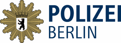 Wortbildmarke Polizei Berlin in Blau-Stern in Gold neue Version Wortbildmarke Polizei Berlin in Blau-Stern in Gold neue Version